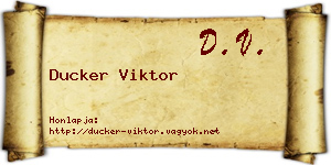 Ducker Viktor névjegykártya